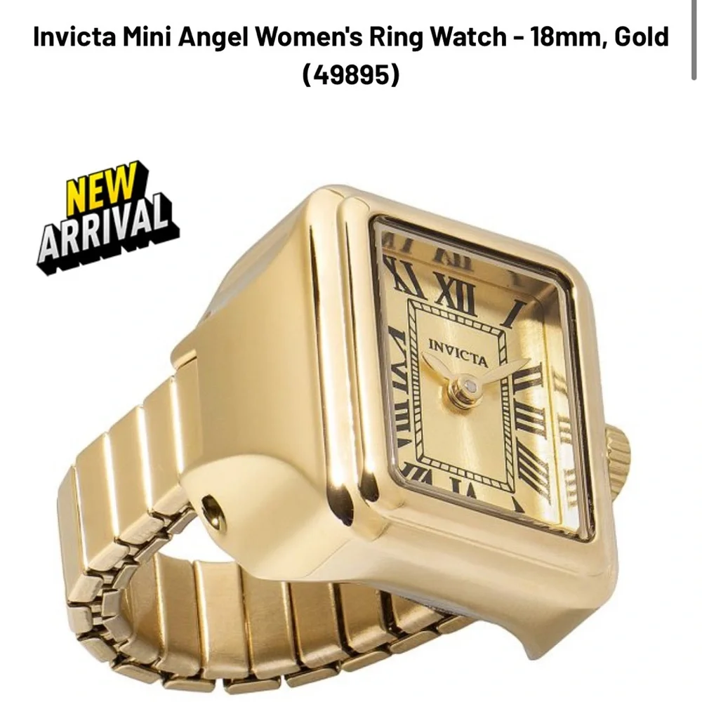 Invicta Mini Angel Women's Ring Watch - 18mm, Gold - Picture 3 of 3